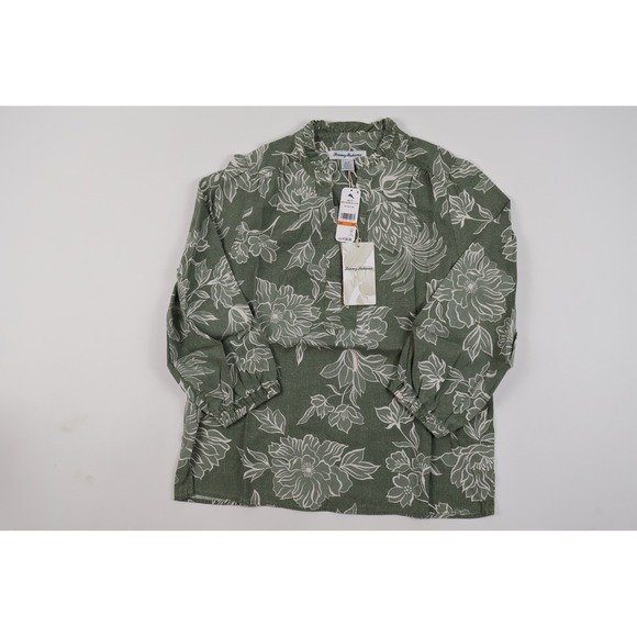 Tommy Bahama Tops - Tommy Bahama Breezy Blooms 3/4 SLV Top Dusty Sage Floral Small NWT $128